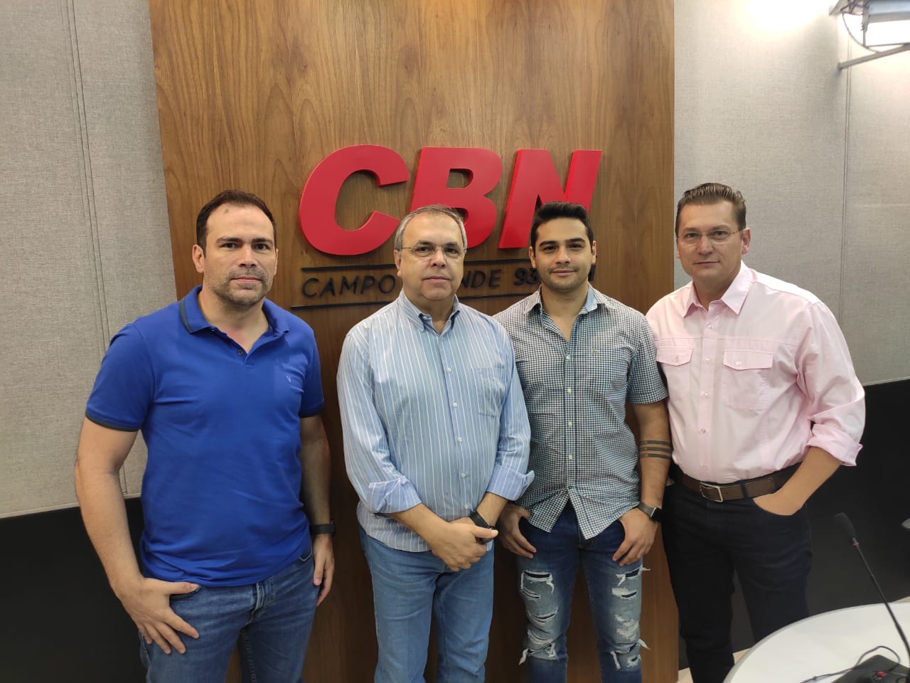 Jorge Zaidan e Éder Campos nas pontas com os empresários Fernando Rodrigues e Guto Dobes Filho - Luis Vilela/CBN