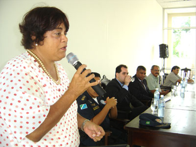 A coordenadora da Unidade de Assistência do Patronato, Maria José da Paz Matos em discurso -