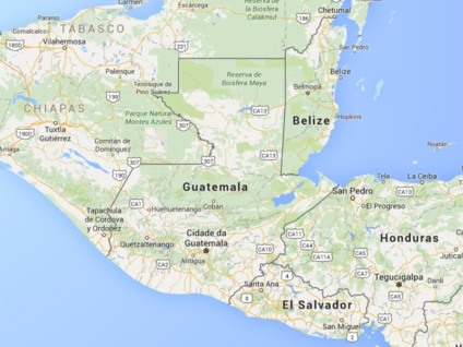 Mapa da Guatemala Mapa da Guatemala