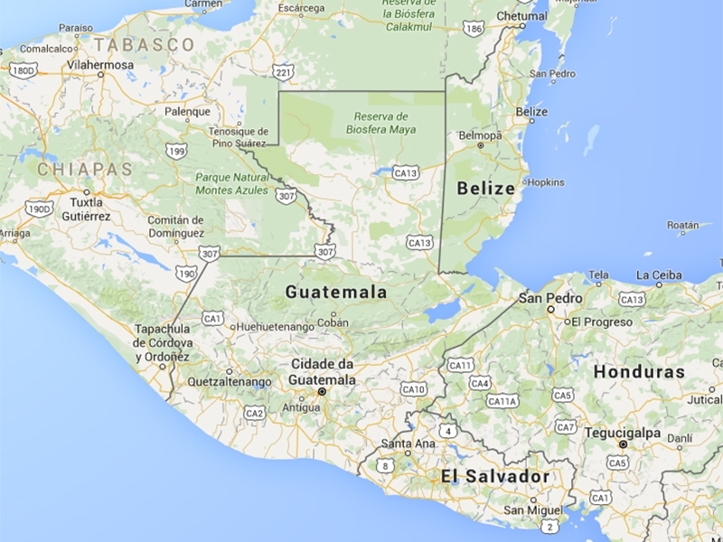Mapa da Guatemala