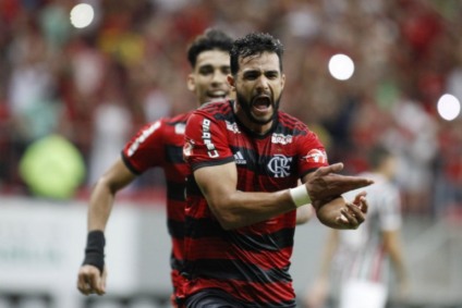 Contra o Flu, Dourado comemora seu 11º gol no Flamengo - Divulgação