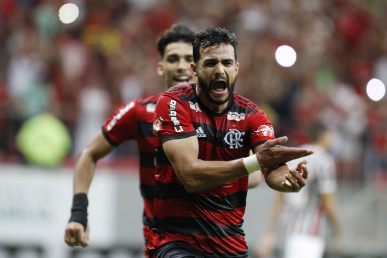 Contra o Flu, Dourado comemora seu 11º gol no Flamengo - Divulgação