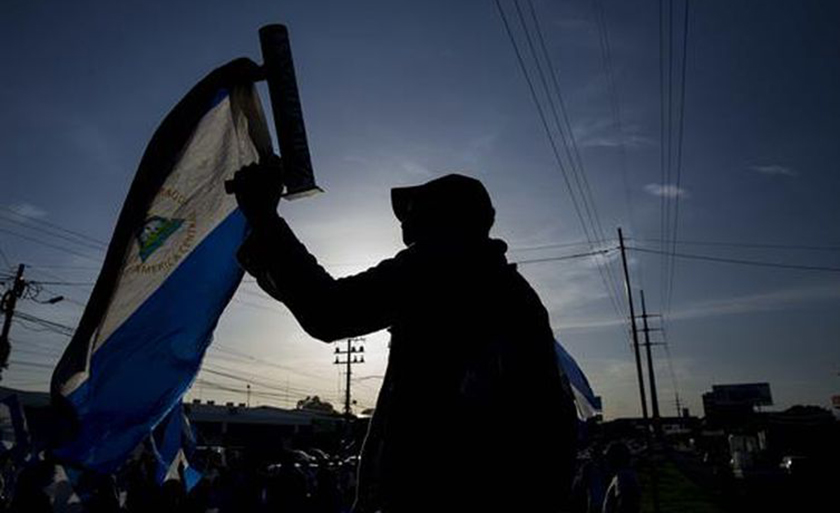 Protesto na cidade de Managuá, na Nicarágua - Jorge Torres/Agência EFE/Agência Brasil