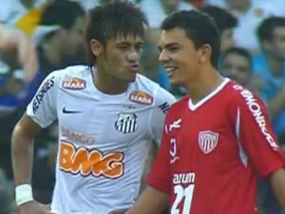 Neymar manda um beijo para Edson Ratinho, do Mogi -