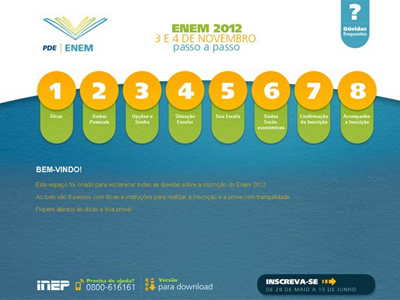 O Inep criou um passo a passo para facilitar o processo de inscrições do Enem 2012 - O Inep criou um passo a passo para facilitar o processo de inscrições do Enem 2012 -