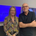 Cristiane Schimidt e José Marques nos estúdios da Rádio CBN Campo Grande