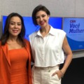 Fran Silva no estúdio da rádio CBN Campo Grande com Juliana Gambim