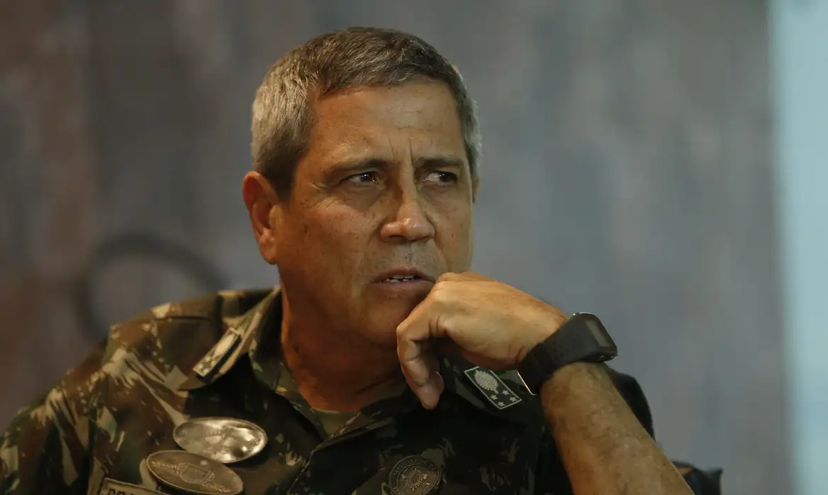 General Braga Neto, ex-ministro e candidato a vice de Jair Bolsonaro, acusado da tentativa de Golpe de Estado.