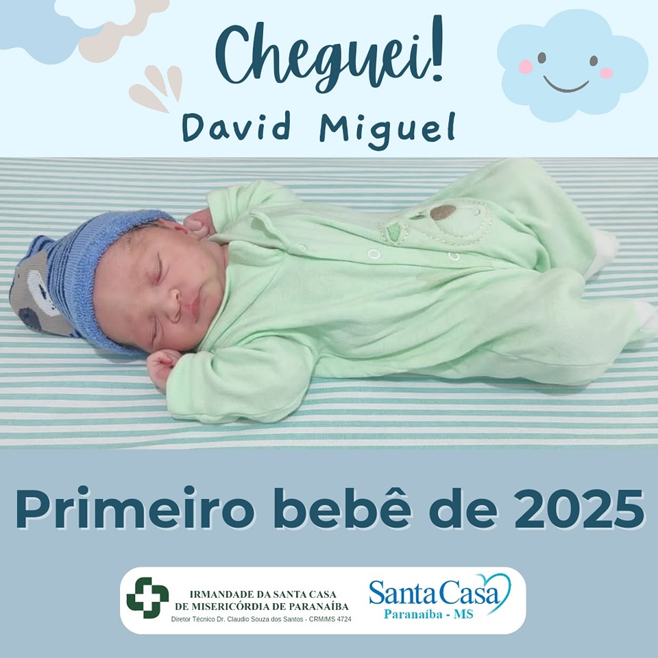 Primeiro bebê de 2025 nasce na Santa Casa de Paranaíba