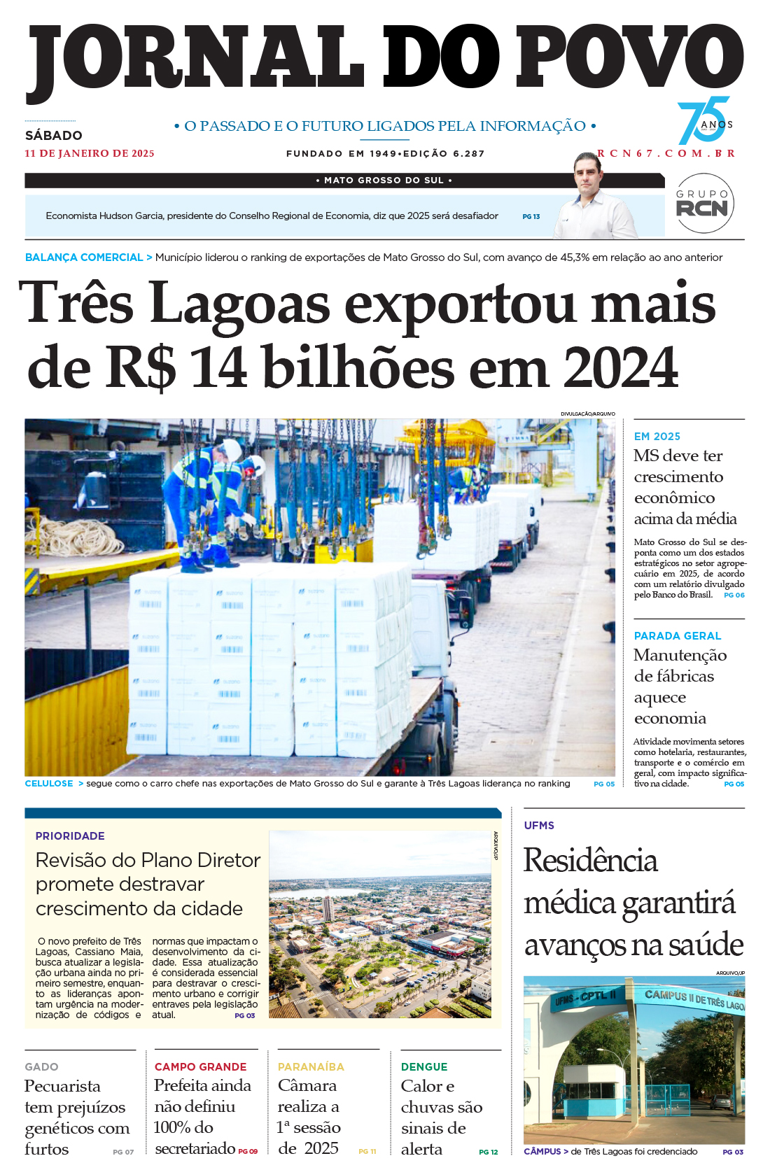 11 de Janeiro de 2025 – ANO 75 – 6.287