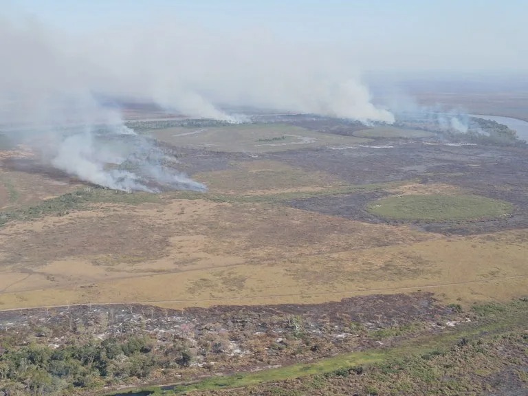 Mais de 840 mil hectares foram consumidos pelo fogo na capital do Pantanal, aumento de 257% em relação a 2023 | Foto: Reprodução/Polícia Federal