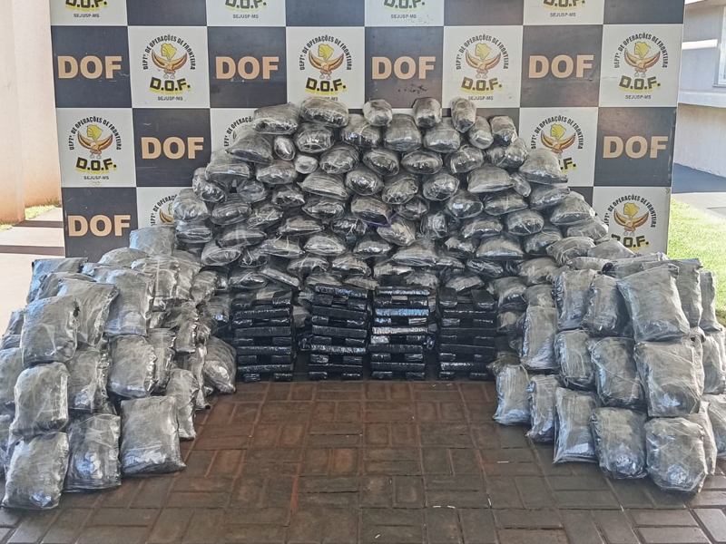 Ao todo foram apreendidos 139kg de skank e 50 kg de maconha | Foto: Divulgação/DOF