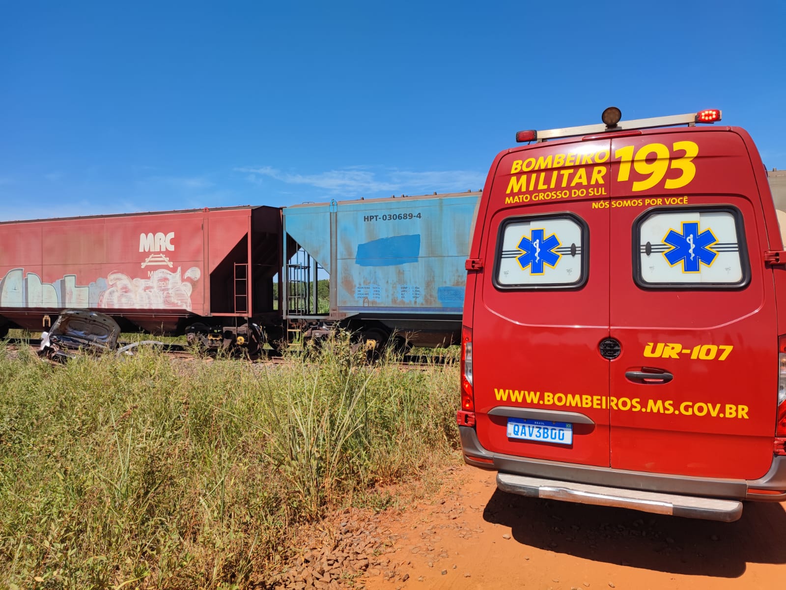 Acidente na região rural de Aparecida do Taboado (Foto: Corpo de Bombeiros)