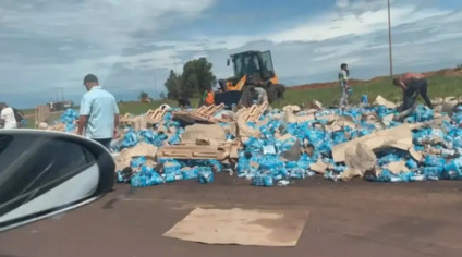 Acidente acontece na Rodovia BR-463, que liga Dourados à Ponta Porã / Foto: Reprodução/Redes Sociais