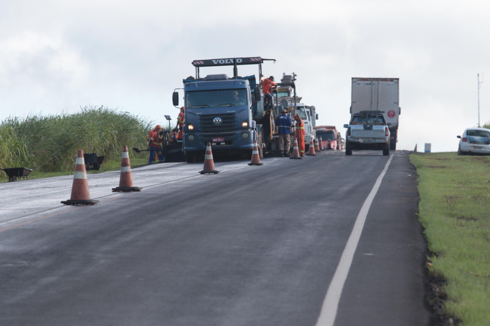 Manutenção em andamento na BR-163/MS pode causar retenções- Foto: reprodução CCR/MSvia