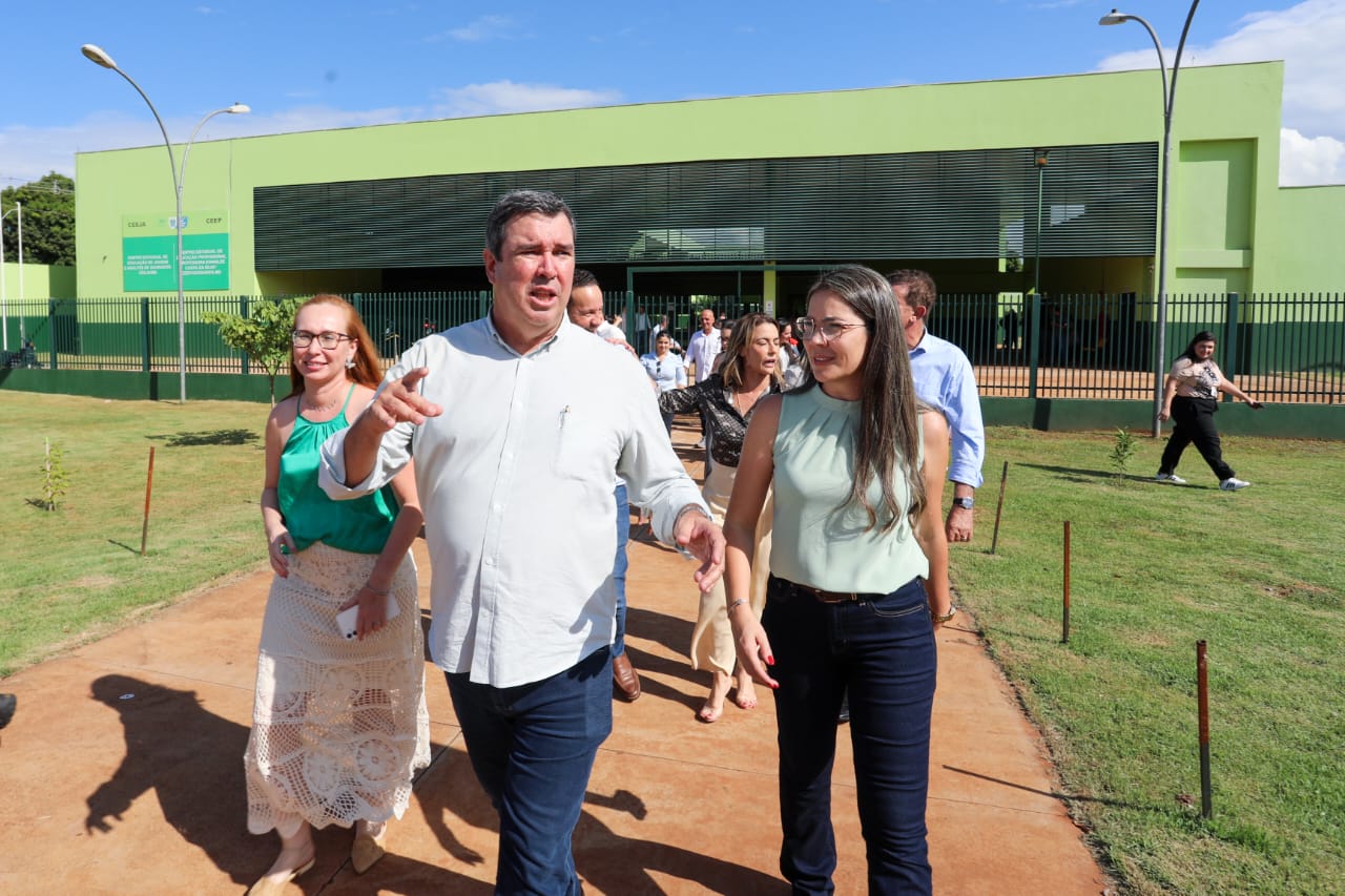 Eduardo Riedel (PSDB), visitou o Centro Estadual de Educação Profissional Professora Evanilde Costa da Silva (Foto Saul Schramm)