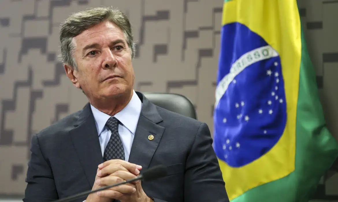 Fernando Collor durante sessão no Senado Federal, em Brasília