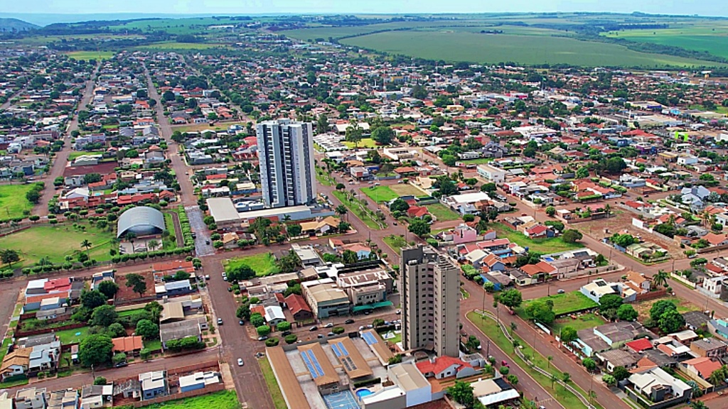 Imagem aérea da cidade de Sidrolândia MS