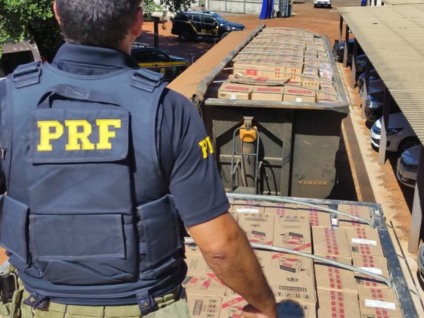 O motorista confessou que a carga foi pega no Paraguai - Foto: Reprodução PRF