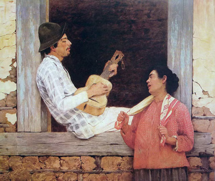 Obra 'O Violeiro', de Almeida Júnior, de 1889 - Reprodução/ Romulo Fialdini