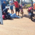 Acidente entre moto e bike elétrica mobiliza Samu e agentes de trânsito