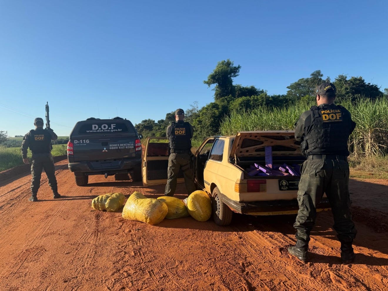 Carga de maconha e skunk foi abandonada em veículo avaliado em R$ 2,3 milhões - Foto: Divulgação/DOF