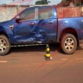 Veículo da vítima que estava estacionado na via. (Crédito: Robertinho/Maracaju Speed)