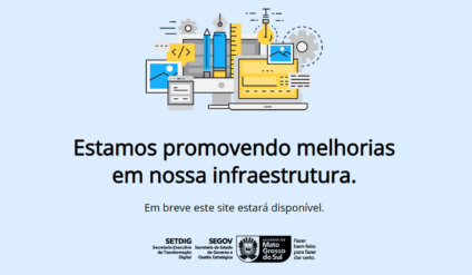 Mensagem inserida nos sites do Governo de MS - Foto: Reprodução/GovMS