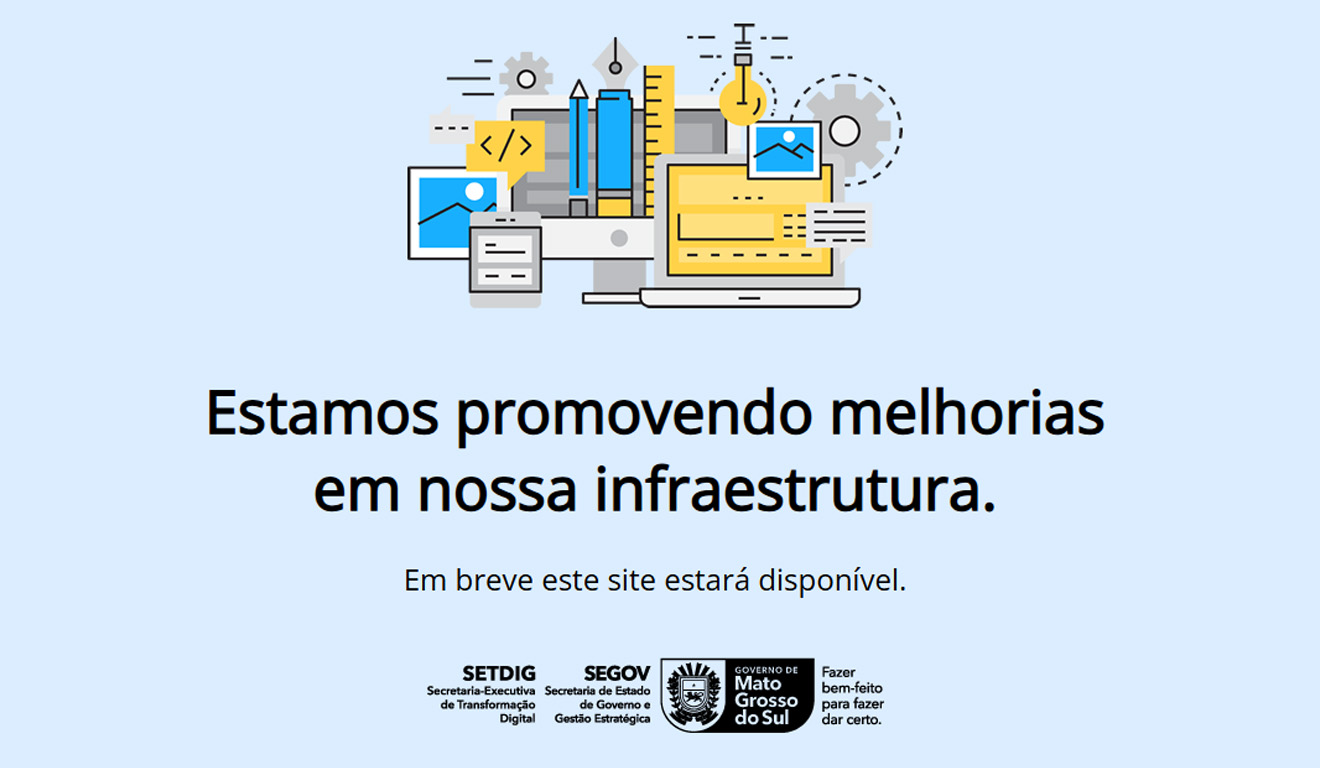 Mensagem inserida nos sites do Governo de MS - Foto: Reprodução/GovMS