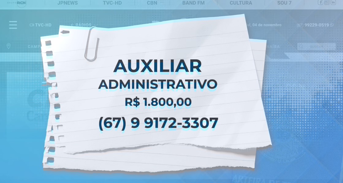 TVC Emprego: confira salários e requisitos para vagas abertas em Três Lagoas - Reprodução / TVC HD