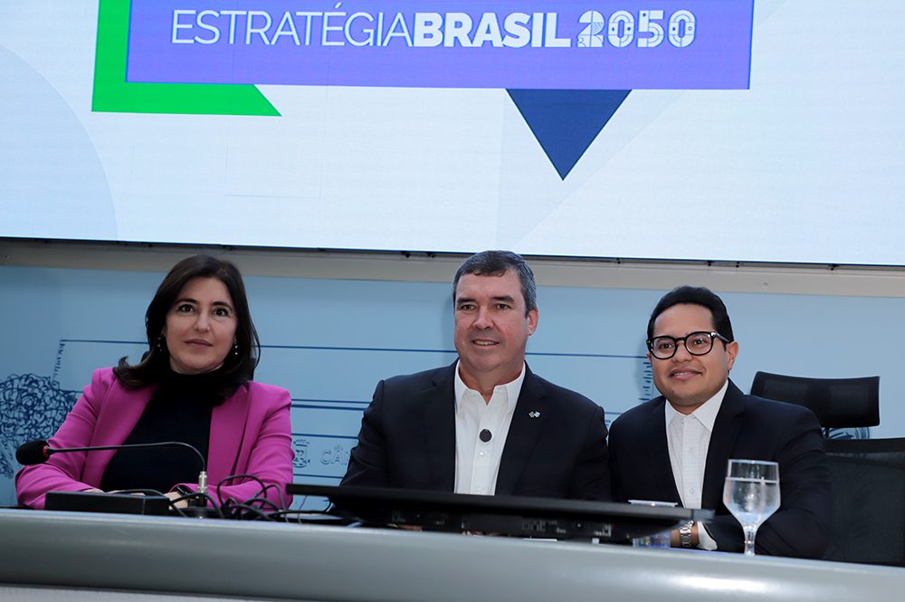 Simone Tebet, Eduardo Riedel, e Papy, participaram do Evento - Foto: Divulgação/Câmara Municpal de Campo Grande