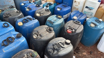 Estabelecimento comercial funcionava como ponto de revenda ilegal de gasolina e diesel - Foto: Divulgação/Polícia Civil de MS