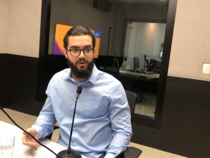 Eduardo Matos nos estúdios da Massa FM Campo Grande - Foto: Fernando de Carvalho/Portal RCN67