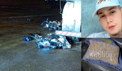 Motociclista morto em acidente no Novo Oeste carregava maconha em mochila
