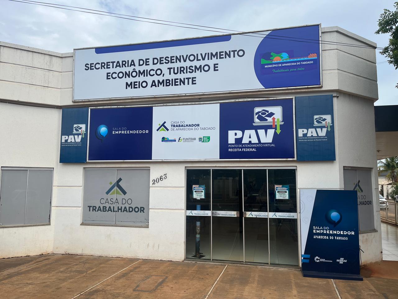 Fachada da Casa do Trabalhador de Aparecida do Taboado