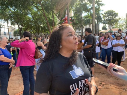 Deumeires durante ato realizado em abril, na Semana Nacional em Defesa da Educação Pública