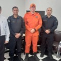 O delegado regional Dr. Lúcio Barros, o comandante do 13º BPM, tenente-coronel Paulo Ribeiro, tenente Diego Patrick e  o major Ronaldo Lopes,  detalham plano de segurança para as festividades dos 168 anos de Paranaíba.