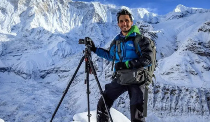 Edson Vandeira escalou o Monte Artesonraju, no Peru, com outros dois ,montanhistas
