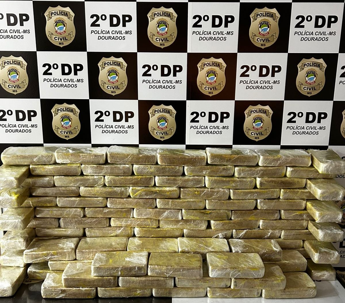 Polícia Civil de Dourados realizou a apreensão de 108kg de pasta base de cocaína (Divulgação Polícia Civil)