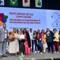 Representantes de um dos projetos apresentados por Campo Grande no momento da premiação - Foto: Divulgação/Prefeitura de CG