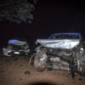 Carro destruído após acidente na BR-262 em Aquidauana