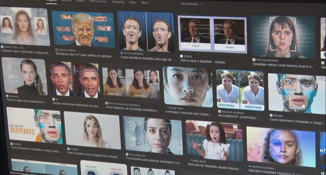 A proliferação de vídeos e áudios manipulados digitalmente, conhecidos como "deepfakes", tem gerado um alarmante aumento nos crimes no Brasil. Foto: Reprodução/TVC HD.