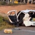 Homem capota carro com 600 kg de maconha na BR-262, em Água Clara