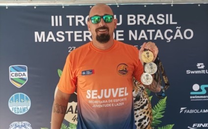 Atleta três-lagoense conquista 3 medalhas no Troféu Brasil Master de Natação em Campo Grande