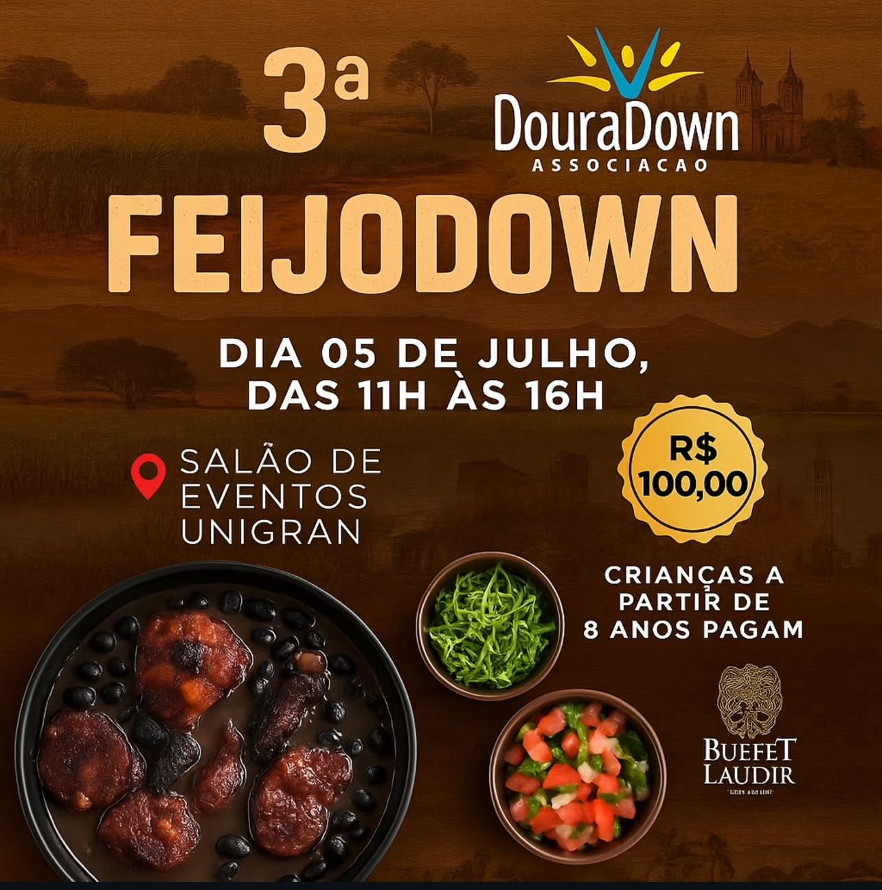 Acontece neste sábado (5), das 11h às 16h, a 3ª edição da FeijoDown. (Divulgação)