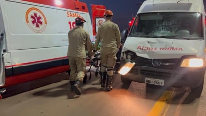 Jovem sofre acidente gravíssimo ao ser atropelada por ambulância em avenida movimentada de Três Lagoas