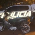 Durante a ação, segundo a polícia, um dos suspeitos transportava uma criança de dois anos em condições de risco na moto. (Foto: Divulgação PM)