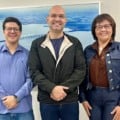 José Natan, Hélio Daher e Luciana Cavalcante na visita do secretário a Aparecida do Taboado (Foto: Anamélia Rosa/DICOM)