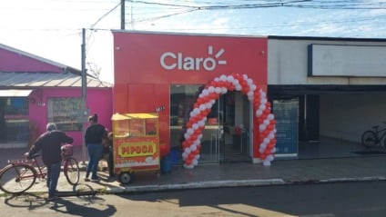 Loja Claro, reinaugurada em Aparecida do Taboado (Foto: Tony Fernando)