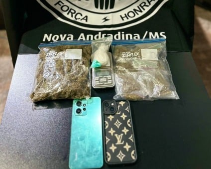 Maconha e cocaína foram apreendidas - Foto: Reprodução/ PCMS
